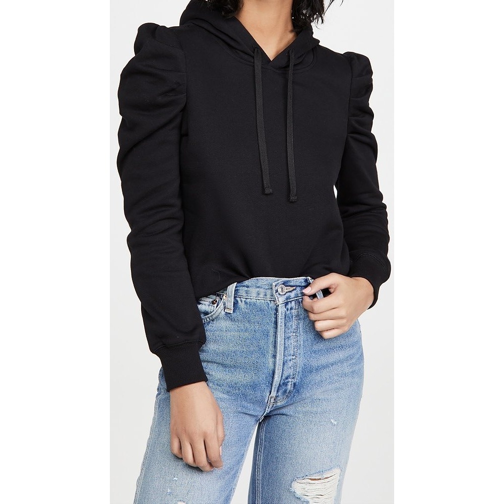 Rebecca Minkoff Puff Sleeve Janie Hoodie Gray Elevated Athleisure Size Small